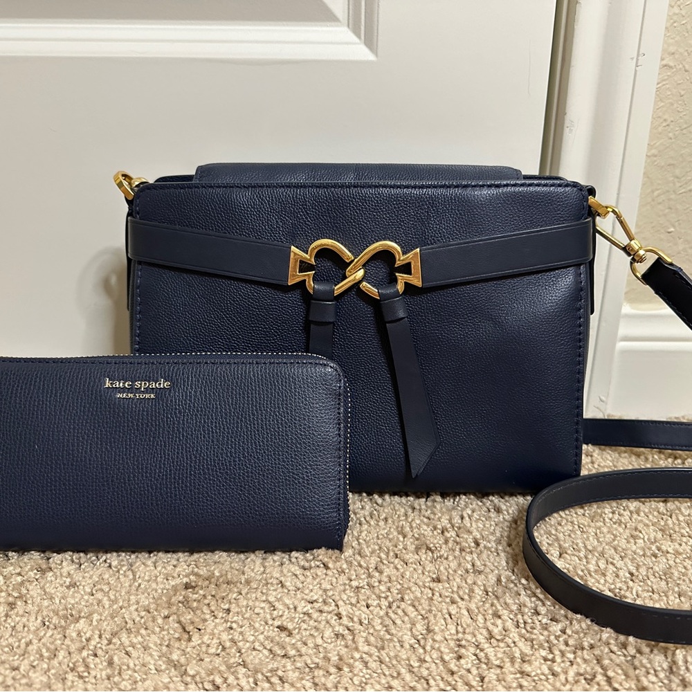 Navy Kate Spade Crossbody and Wallet Bundle